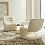 Кресло изогнутое с обивкой из ткани букле Smooth Bend Boucle Chair варинант исполнения - 7 | Loft Concept в Новосибирске