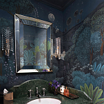 Обои ручная роспись Phuljhari Original colourway on Empire Blue dyed silk варинант исполнения - 1 | Loft Concept в Новосибирске