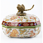 Фарфоровая шкатулка с бронзовой стрекозой Eden Garden варинант исполнения - 2 | Loft Concept в Новосибирске