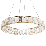 Кольцевая люстра с декором из мрамора и хрусталя Dione Ring Marble Crystal Chandelier варинант исполнения - 1 | Loft Concept в Новосибирске