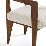 Кресло обеденное Alcove White Boucle из массива ореха варинант исполнения - 5 | Loft Concept в Новосибирске