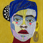 Картина с вышивкой Портрет wall panel People with the yellow ear 1 варинант исполнения - 1 | Loft Concept в Новосибирске