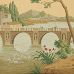 Обои ручная роспись Views of Italy Crepuscule варинант исполнения - 2 | Loft Concept в Новосибирске