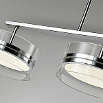 Люстра светодиодная с 4-мя круглыми прозрачными плафонами цилиндрической формы из акрила и стекла с пультом для регулировки света Glass Lamp Chromium варинант исполнения - 3 | Loft Concept в Новосибирске