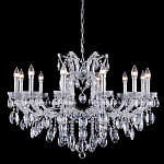 Люстра подвесная с 12-ю лампочками и прозрачными хрустальными подвесками на хромированном основании Crystal lamps варинант исполнения - 1 | Loft Concept в Новосибирске