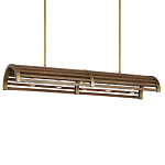 Люстра линейная полукруглой формы Wooden Horseshoe варинант исполнения - 3 | Loft Concept в Новосибирске