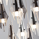 Люстра каскадная с 12-ю рельефными прозрачными плафонами Glass Pod  варинант исполнения - 6 | Loft Concept в Новосибирске