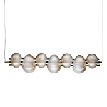 Подвесной светильник линейный с 7-ю рифлеными стеклянными шарами Marcelh Light варинант исполнения - 1 | Loft Concept в Новосибирске