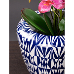 Кашпо с орнаментом в сочетании белого и синего цвета Artistic Flowerpot варинант исполнения - 2 | Loft Concept в Новосибирске