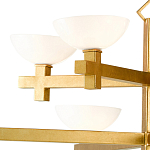 Люстра золотая с 8-ю молочными плафонами в виде чаши Tiers of Clear Lines варинант исполнения - 2 | Loft Concept в Новосибирске