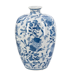 Ваза фарфоровая с узким горлышком и синими цветочными мотивами Independence варинант исполнения - 2 | Loft Concept в Новосибирске