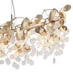 Люстра линейная с подвесками в форме монеток и золотистыми круглыми элементами из металла в виде лепестков FAIRYTREE Light варинант исполнения - 5 | Loft Concept в Новосибирске