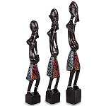 Комплект из трёх деревянных статуэток в виде аборигенов Three Aborigines Figurines варинант исполнения - 1 | Loft Concept в Новосибирске