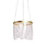 Подвесной светильник цилиндрической формы с прозрачным волнистым плафоном Wave Line варинант исполнения - 1 | Loft Concept в Новосибирске