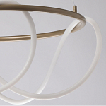 Люстра подвесная круглая золотого цвета с белыми изогнутыми световыми линиями Luke Lampco Tracer Lamp варинант исполнения - 4 | Loft Concept в Новосибирске