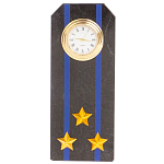 Часы погон подарочные настольные Авиация ВМФ из натурального камня Змеевик Military Clock варинант исполнения - 13 | Loft Concept в Новосибирске