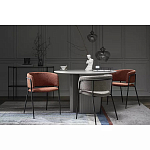 Стул полукруглый мягкий с буклированной обивкой Chair with Boucle Upholstery варинант исполнения - 1 | Loft Concept в Новосибирске