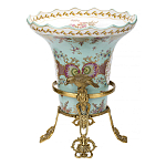 Ваза из голубого фарфора с рисунком птиц и цветов и декоративными элементами Blue Garden варинант исполнения - 2 | Loft Concept в Новосибирске