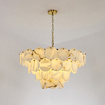 Люстра подвесная четырехъярусная с подвесками в форме дисков Cryptocrystalline Stone варинант исполнения - 5 | Loft Concept в Новосибирске