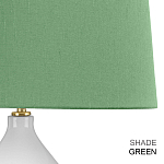 Настольная лампа с белым фигурным основанием на латунном основании и зеленым тканевым конусным абажуром Elstead Lighting варинант исполнения - 6 | Loft Concept в Новосибирске
