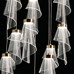 Люстра каскадная с 10-ю прозрачными плафонами Wave Line варинант исполнения - 6 | Loft Concept в Новосибирске