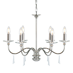 Люстра цвета никель с прозрачными стеклянными подвесками в форме капель Elstead Lighting варинант исполнения - 1 | Loft Concept в Новосибирске