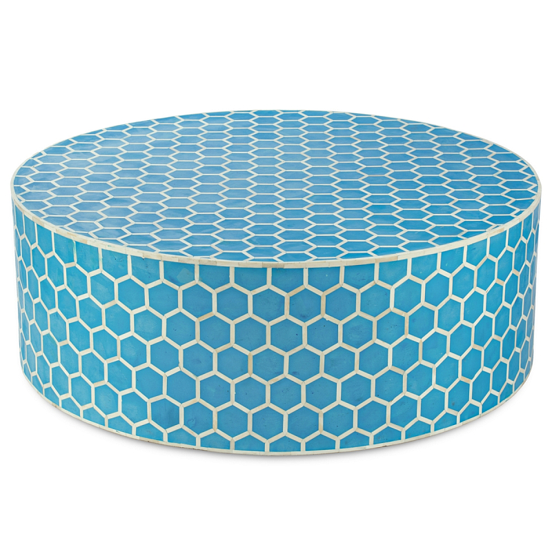 Стол бирюзовый кость верблюда Bone Inlay Honeycomb Coffee Table ivory ( слоновая кость ) Бирюзовый Стол бирюзовый кость верблюда Bone Inlay Honeycomb Coffee Table ivory ( слоновая кость ) Бирюзовый в Новосибирске | Loft Concept