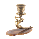 Подсвечник из натурального камня агат светло-коричневый Stone Candlestick варинант исполнения - 2 | Loft Concept в Новосибирске