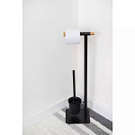 Держатель для туалетной бумаги с подвесным ершиком Black Bathroom Accessory варинант исполнения - 5 | Loft Concept в Новосибирске