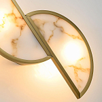 Бра с двумя полукруглыми плафонами из искусственного алебастра в бронзовой оправе Marbella варинант исполнения - 4 | Loft Concept в Новосибирске