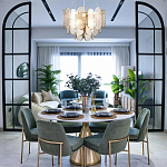 Люстра с многослойным эффектом из овальных элементов из непрозрачного стекла Conformation варинант исполнения - 3 | Loft Concept в Новосибирске