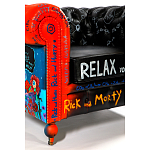 Кресло "Умный Умник" Rick and Morty graffiti chair натуральная кожа  варинант исполнения - 9 | Loft Concept в Новосибирске