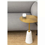 Кофейный столик с круглой столешницей на белом мраморном основании Original Foundation варинант исполнения - 1 | Loft Concept в Новосибирске