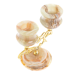 Подсвечник двухрожковый из натурального камня оникс Stone Candlestick варинант исполнения - 3 | Loft Concept в Новосибирске