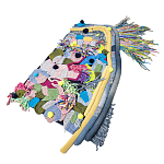 Ковер разноцветный из джинсовой одежды и армейских палаток Upcycling варинант исполнения - 1 | Loft Concept в Новосибирске