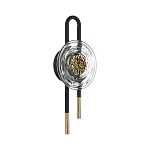 Бра черного цвета с круглым прозрачным стеклянным плафоном Virelia  варинант исполнения - 1 | Loft Concept в Новосибирске