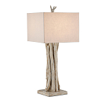 Настольная лампа с каркасом в виде веток деревьев с абажуром из ткани Natural Driftwood варинант исполнения - 1 | Loft Concept в Новосибирске