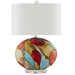 Настольная лампа разноцветная с овальным тканевым абажуром Abstraction варинант исполнения - 4 | Loft Concept в Новосибирске