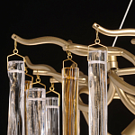 Люстра подвесная золотого цвета с разветвленными ветвями и прозрачными стеклянными подвесками Droplet Chandelier варинант исполнения - 10 | Loft Concept в Новосибирске