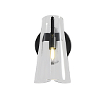 Бра конусообразной формы из прозрачного акрила и черной стали Glass Cylinder Black варинант исполнения - 2 | Loft Concept в Новосибирске