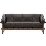 Трехместный диван Duncan винтажная черная кожа варинант исполнения - 1 | Loft Concept в Новосибирске