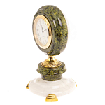 Часы настольные бронзовые из натуральных камней Мрамор и Змеевик Stone Clock варинант исполнения - 11 | Loft Concept в Новосибирске