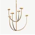 Люстрас 6-ю мраморными плафонами в форме купола Light Warm Light варинант исполнения - 5 | Loft Concept в Новосибирске