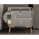 Умная прикроватная тумбочка c зарядкой для телефона Nightstand Smart варинант исполнения - 1 | Loft Concept в Новосибирске