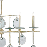 Люстра линейная с круглыми прозрачными подвесками  Horizontal Rectangular Chandelier варинант исполнения - 1 | Loft Concept в Новосибирске