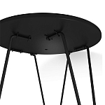 Стол журнальный c круглой столешницей из стекла серого цвета Gray and Gold Marble варинант исполнения - 5 | Loft Concept в Новосибирске