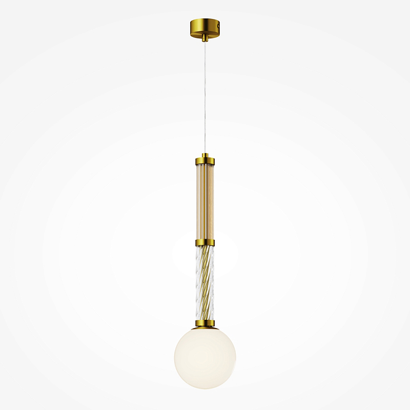 Подвесной светильник со стеклянными вставками Helios Латунь Прозрачное Стекло в Новосибирске | Loft Concept 