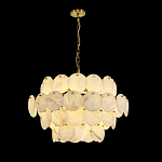 Люстра четырехъярусная с подвесками в форме дисков Cryptocrystalline Stone варинант исполнения - 4 | Loft Concept в Новосибирске