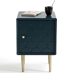 Тумба с одной дверцей Scale Ornament Blue Nightstand варинант исполнения - 2 | Loft Concept в Новосибирске