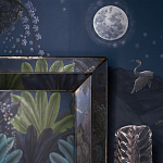 Обои ручная роспись Phuljhari Original colourway on Empire Blue dyed silk варинант исполнения - 2 | Loft Concept в Новосибирске